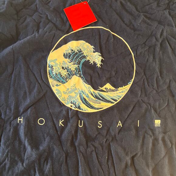 NWT Vintage Hokusai Wave Art Navy T-shirt MFA Museum Of Fine Arts Boston Lrg JL - Picture 2 of 8